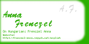 anna frenczel business card